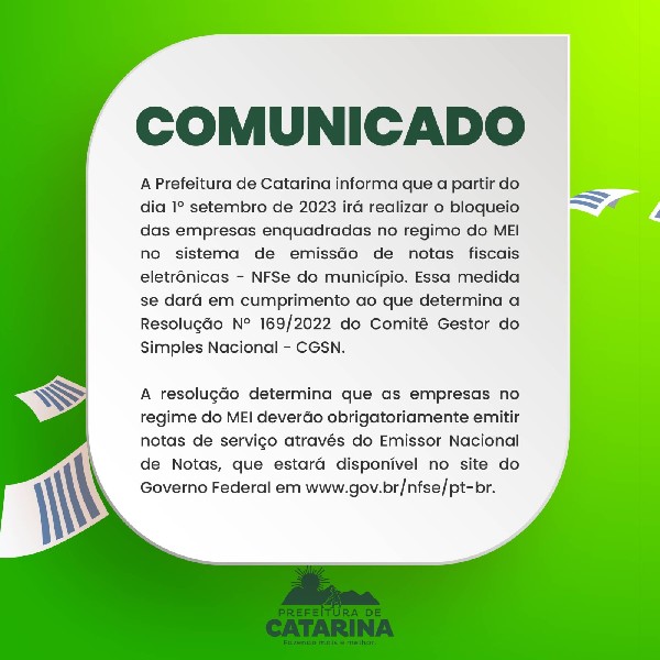 Aviso aos Micro Empreendedores Individuais - MEIs